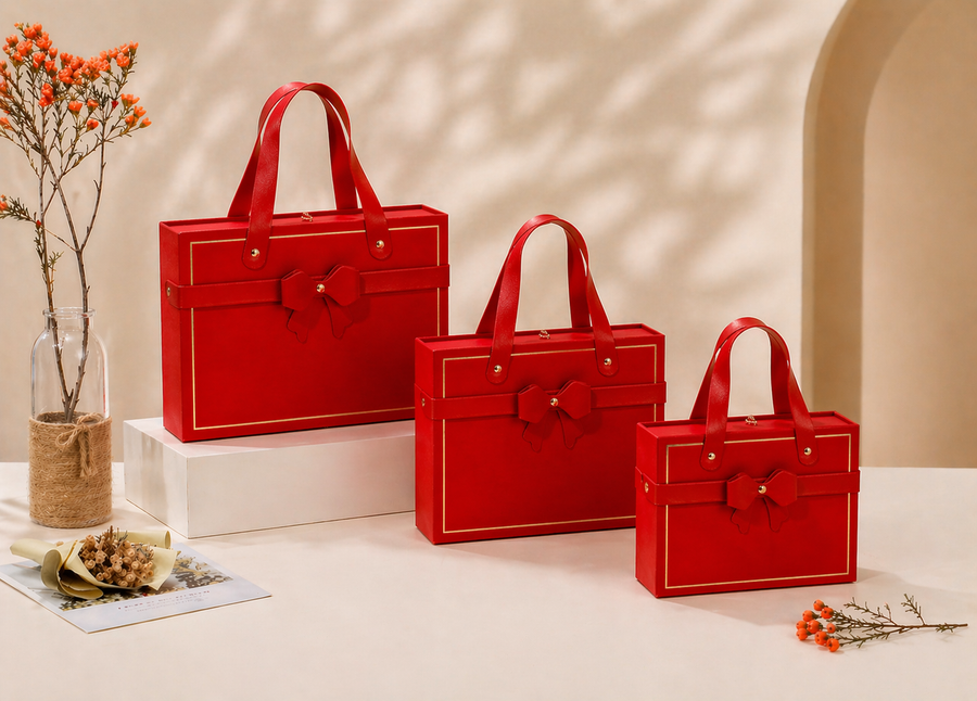 Coffret cadeau Premium avec poignée et ruban