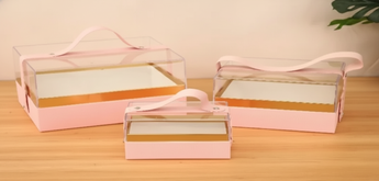 Coffret Cadeau Transparent avec Poignée | Boîte Pâtisserie