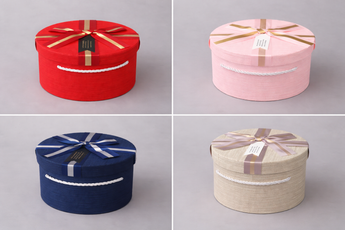 Coffret cadeau rond premium avec ruban