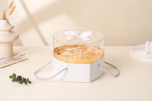 Boîte cadeau cœur transparente avec poignée – Couleur Blanc