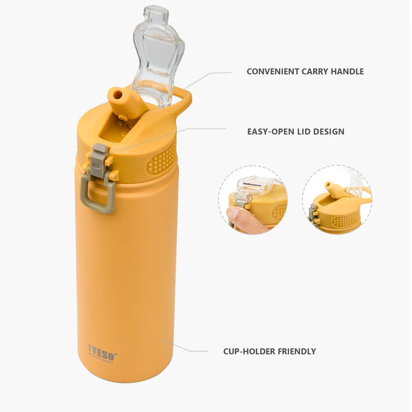 💦 Tyeso 318 Gourde avec paille – Gourde sportive en acier inoxydable avec paille