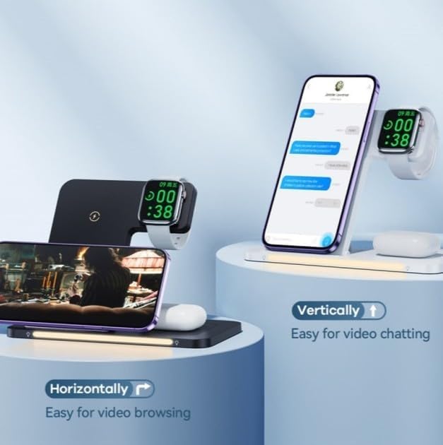 RP-W70 Chargeur sans fil 3-en-1 avec veilleuse