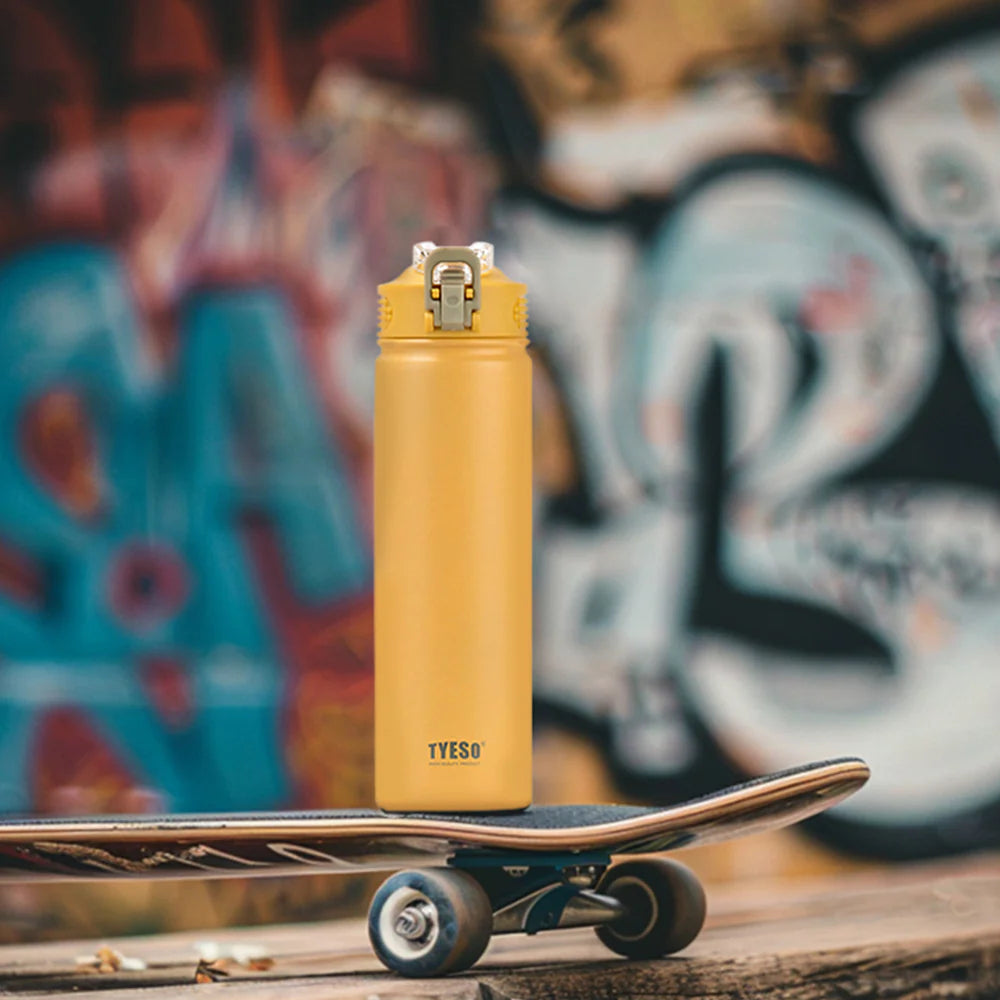 💦 Tyeso 318 Gourde avec paille – Gourde sportive en acier inoxydable avec paille