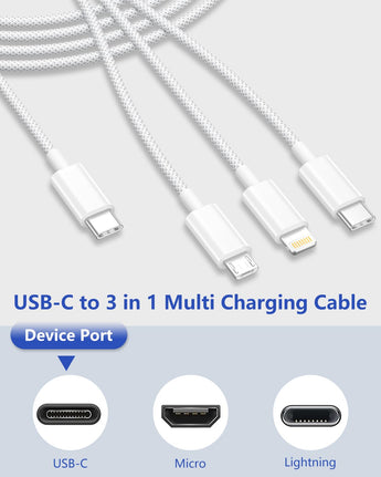 Câble multi-connecteurs 3-en-1