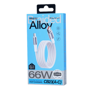 Câble Remax CB23 – USB-A vers USB-C 66W / USB-C vers USB-C 65W – Couleur Blanc