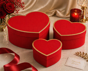 Coffret cadeau cœur minimaliste – 3 tailles – Couleur Rouge