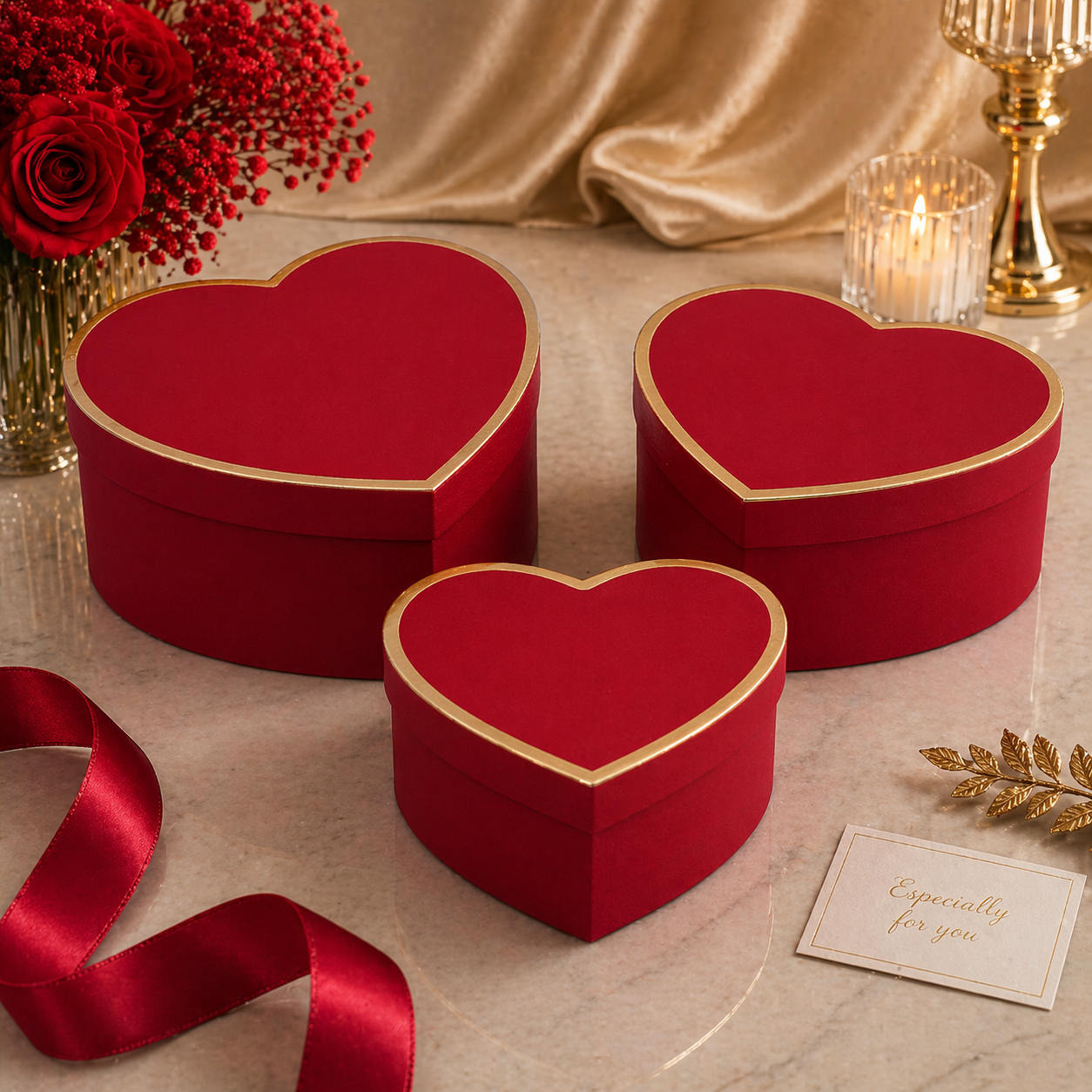 Coffret cadeau cœur minimaliste – 3 tailles