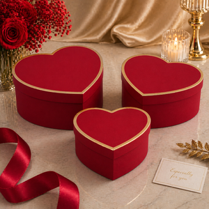 Coffret cadeau cœur minimaliste – 3 tailles – Couleur Rouge Cramoisi
