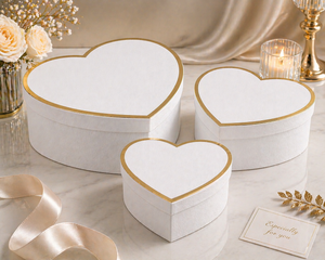 Coffret cadeau cœur minimaliste – 3 tailles – Couleur Blanc