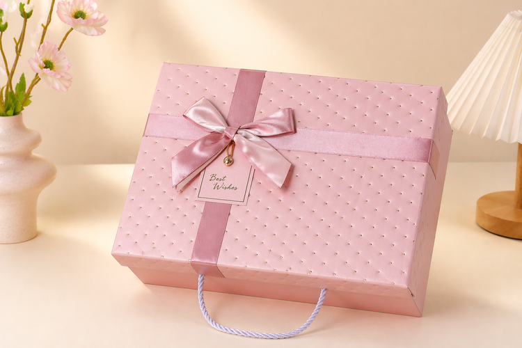 Premium gift box with elegant ribbon.