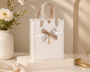 Boîte cadeau Luxe avec ruban. – Couleur Blanc