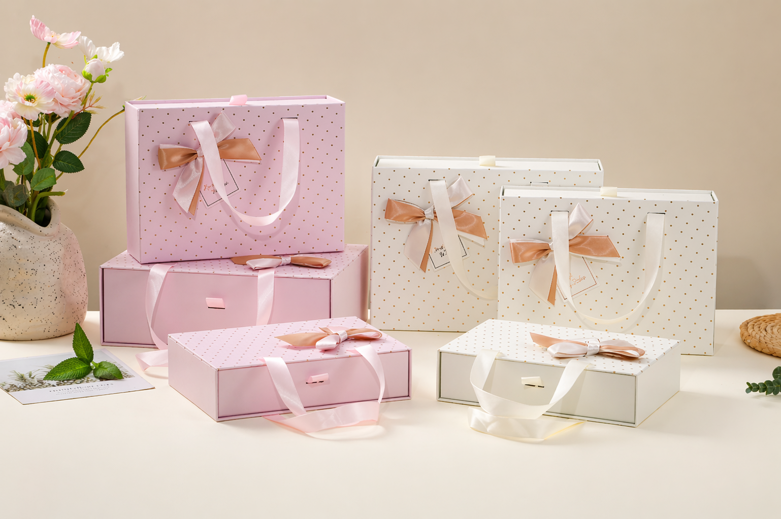 Coffret Cadeau Luxe avec Poignée et Ruban