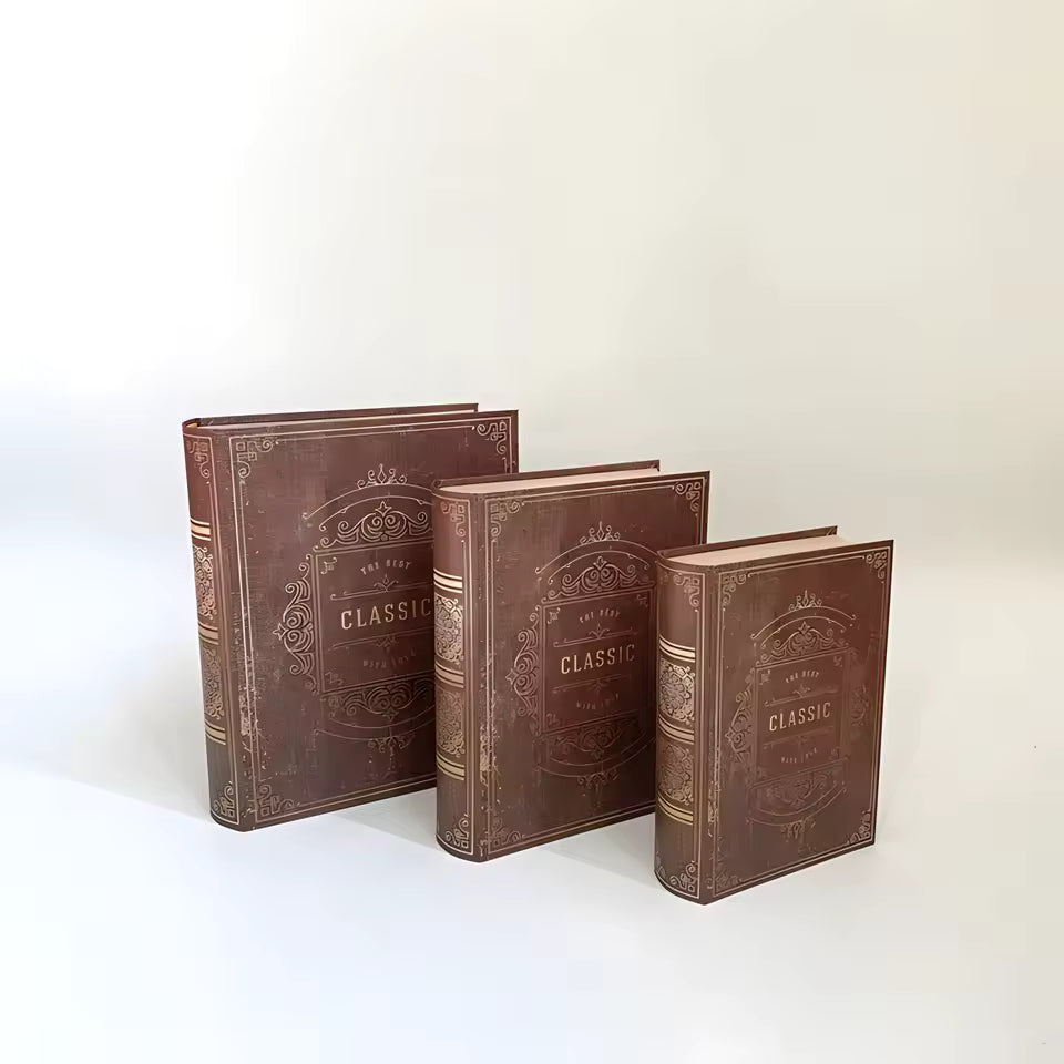 Classic - Set of 3 Decorative Book Boxes