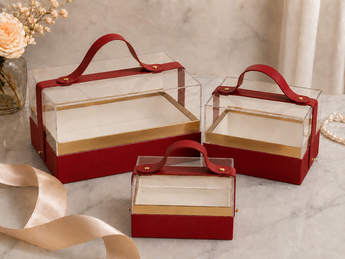 Coffret Cadeau Transparent avec Poignée | Boîte Pâtisserie.