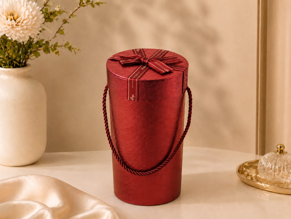 Coffret Cadeau Cylindrique Premium pour Bouteille