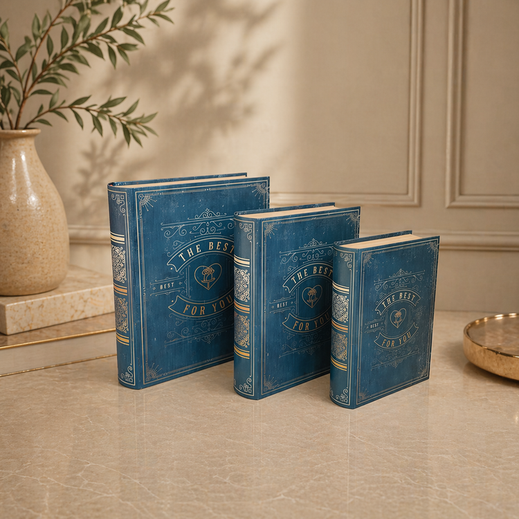 The Best for You - Set of 3 Decorative Book Boxes