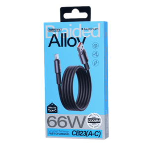 Câble Remax CB23 – USB-A vers USB-C 66W / USB-C vers USB-C 65W – Couleur Noir