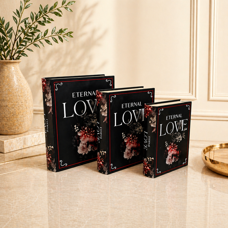 EEUWIGE LIEFDE - Set van 3 Decoratieve Boekenboxen